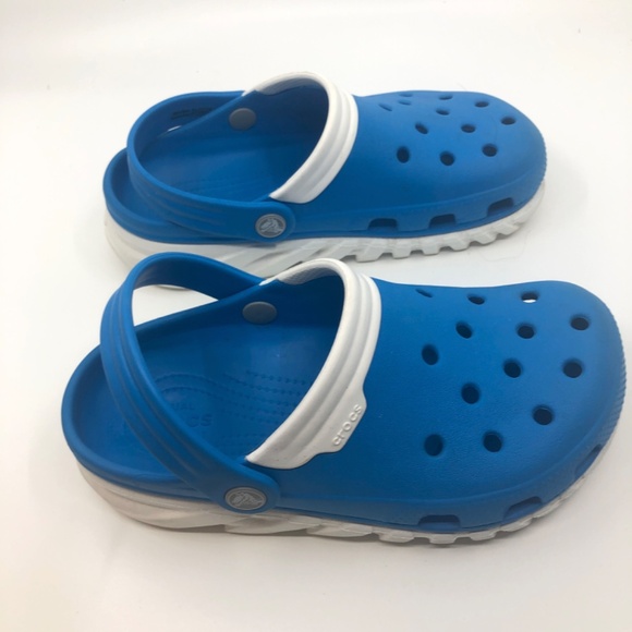 Crocs Dual Comfort unisex clogs bright blue/white, Adult size W6/M4 - Picture 4 of 5